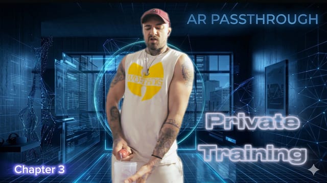 JackSpanish trains in a gym during a gay passthrough VR video featuring European fitness scenes in 180 degree non POV production.