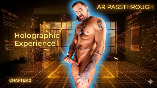 JackSpanish performs a solo handjob in a holographic setting for this non POV gay VR passthrough video by Jack Spanish VR