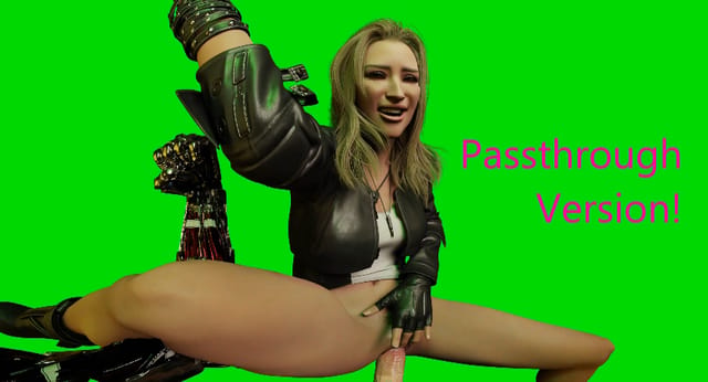 Alt Cunningham and Johnny Silverhand parody in a cyberpunk room with VR passthrough and 18K resolution