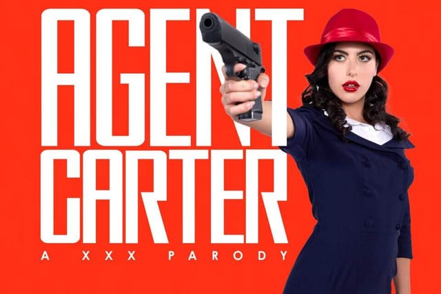 Gal Ritchie as Agent Carter performs vaginal sex and a blowjob in a VR POV setting with realistic virtual reality visuals.