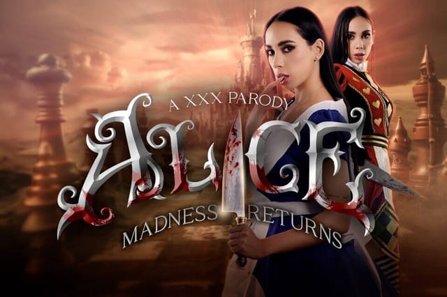 Gaby Ortega performs oral and vaginal sex in a VR POV scene from Alice Madness Returns parody