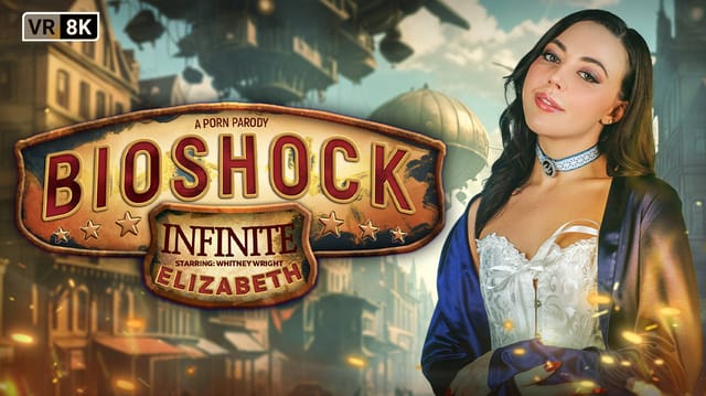 Whitney Wright as Elizabeth cosplaying and performing virtual sex in a BioShock Infinite parody with 60 FPS VR production.