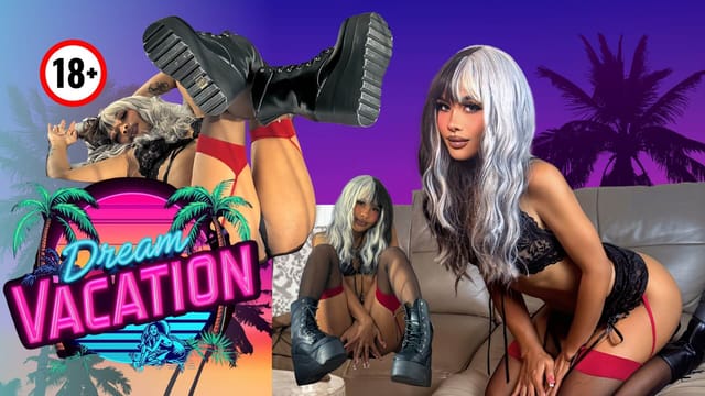 Namy VR poses in lingerie on a tropical island in this non pov solo softcore adult VR video by Lotus VR