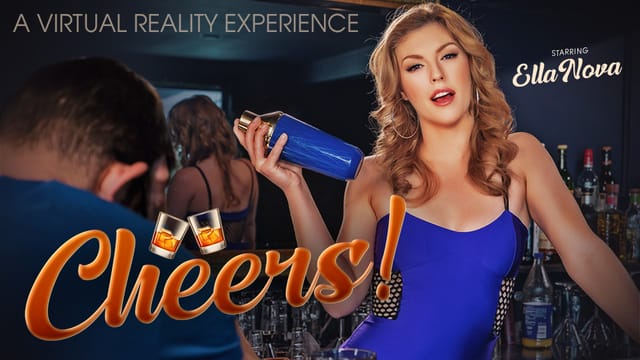 Ella Nova performs a blowjob and pussy licking in a VR Bangers 4K 6K 60 FPS premium production with a cheers toast setting