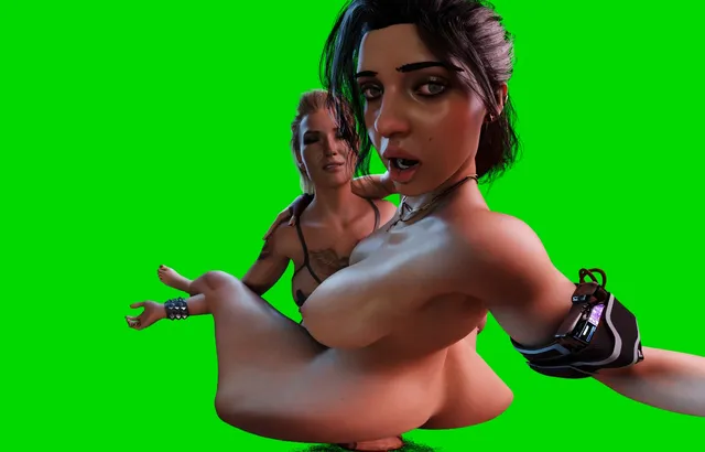 Claire Redfield Having FFM 3some DP With Meredith Stout and V at Motel, Cyberpunk 2077 (A XXX Parody) [Passthrough]