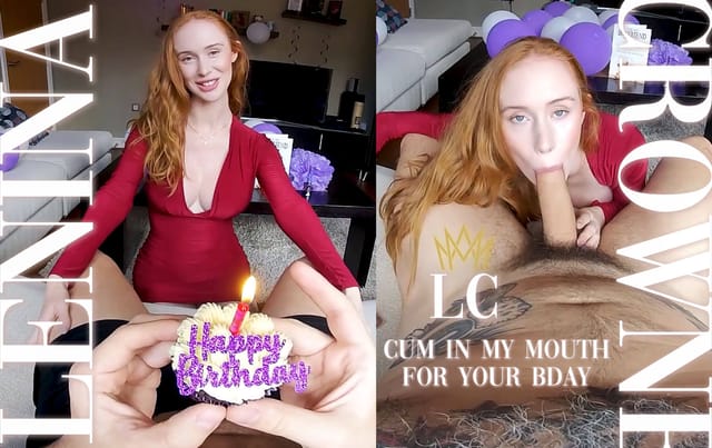 Lenina Crowne gives a birthday blowjob in an adult VR POV scene with tits fuck and touching actions.