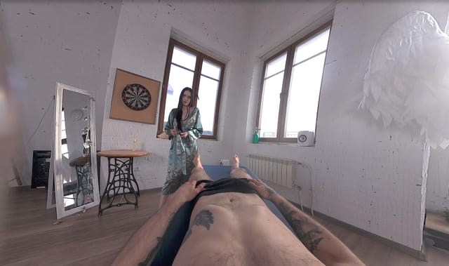 Monika Akai receives a massage in Russian VRXClouds POV with close up vaginal sex in 8K VR