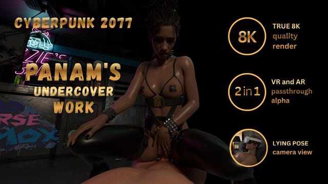 Panam Palmer in a cyberpunk setting performs undercover work in a VR passthrough POV scene