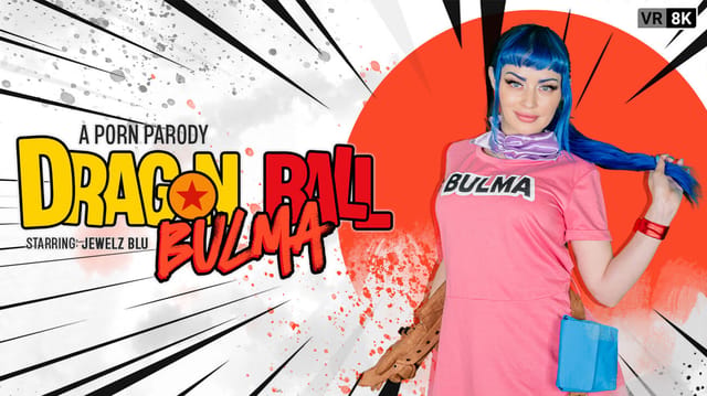 Bulma from Dragon Ball parody performs vaginal sex and oral sex in a passthrough VR scene with close ups and 60 FPS