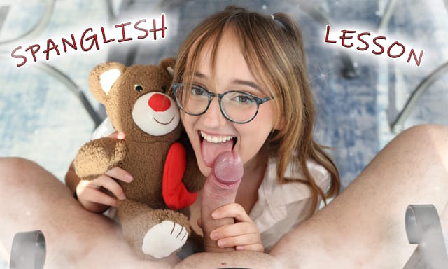 Emejota performs a close up POV blowjob in an adult VR video by VRMagic featuring medium tits and 60 FPS passthrough footage.