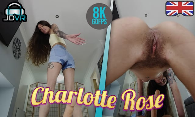 Charlotte Rose facesits in wet panties during a British POV VR close up shot with 60 FPS playback in 180 degrees