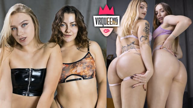Mira VRQueens and Alisha VRQueens perform close up softcore action in a music setting with oil under 8K VR passthrough lighting.