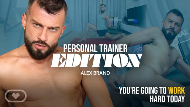 Alex Brand performs solo anal in a gym setting with VirtualRealGay producing this 60fps non POV gay VR video