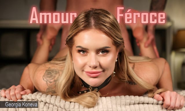 Georgia Koneva performs a close-up non-POV blowjob in an intense fetish scene filmed in high-resolution VR.
