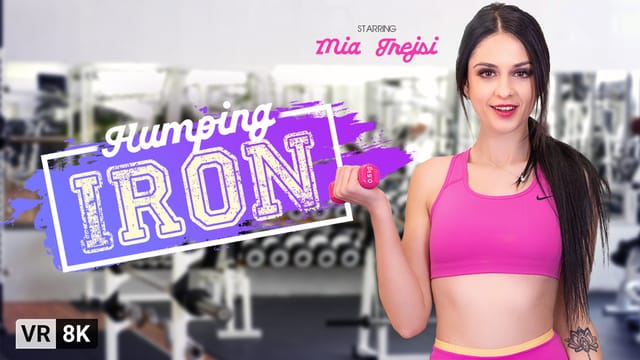 Mia Trejsi performs a blowjob in a POV scene featuring humping iron with European teen style in 60 FPS premium VR content.