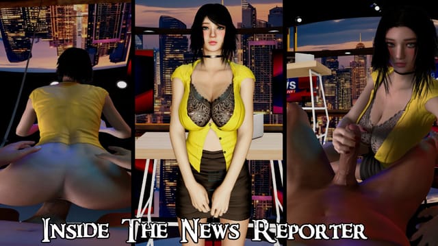 POV VR close up of a news reporter performing a blowjob in a studio setting with big tits in 60 frames per second