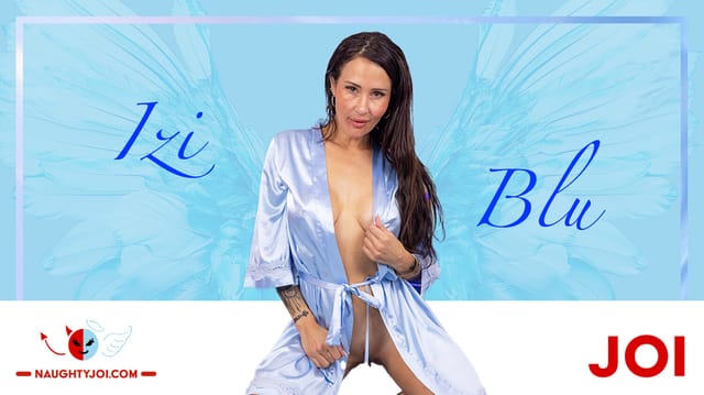 Izi Blu Sky in a solo fantasy edging scene with big tits, presented in non POV adult VR format at 60 FPS.