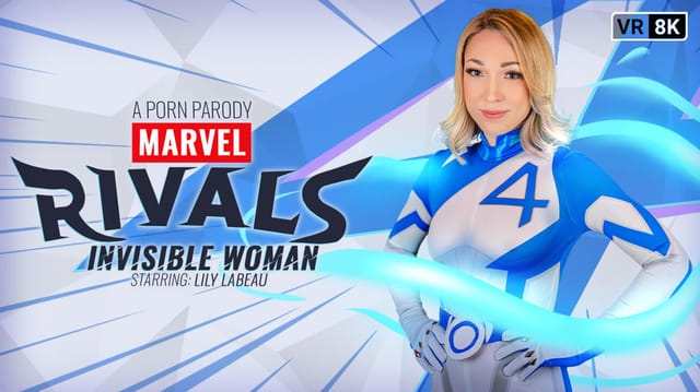 Lily LaBeau plays Invisible Woman in this VR Conk 180 degree POV parody video game masturbation scene with cum on body