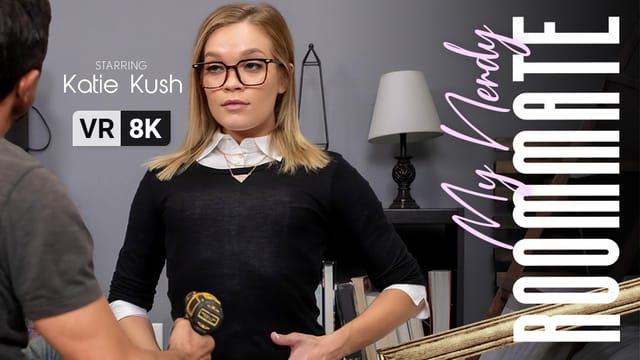 Katie Kush gives a POV blowjob in a bedroom setting for this 4K VR Bangers production.