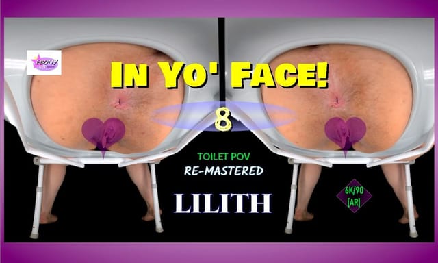 Lilith ES poses in Ebony VR Solos passthrough footage with huge tits and gaping asshole in 90fps remastered adult VR.