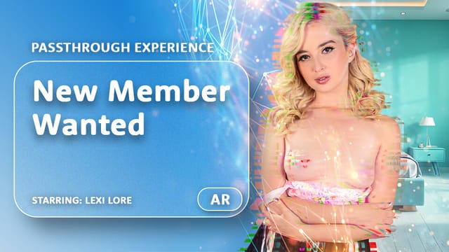 Lexi Lore performs vaginal sex in a passthrough VR scene filmed with fisheye lens at 60 FPS for AR Porn