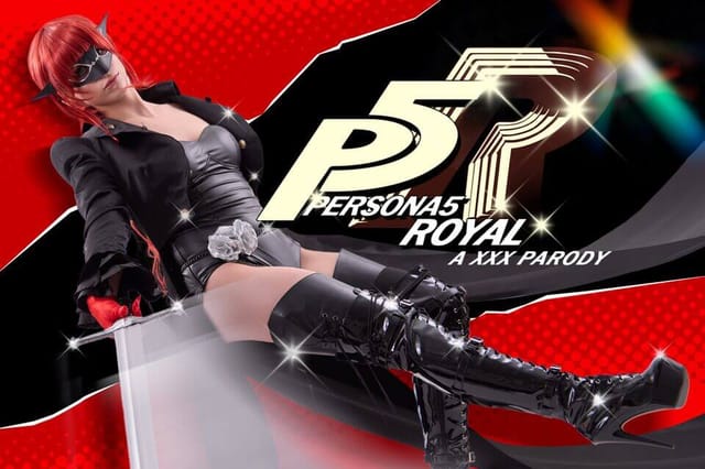 Renee Rose in Persona 5 Royal cosplay performs a close-up POV blowjob with dirty talk in this VR production.