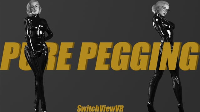 A pegging fetish scene in a VR video featuring 180 degree views and 60 FPS action from SwitchViewVR production