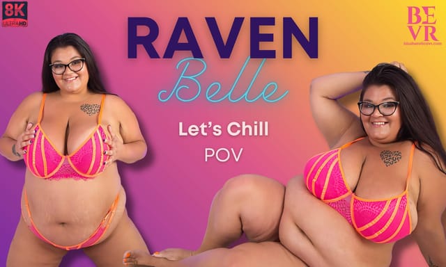 Raven Belle chats intimately in a close up solo scene filmed in virtual reality with clear 8K resolution and passthrough visuals.