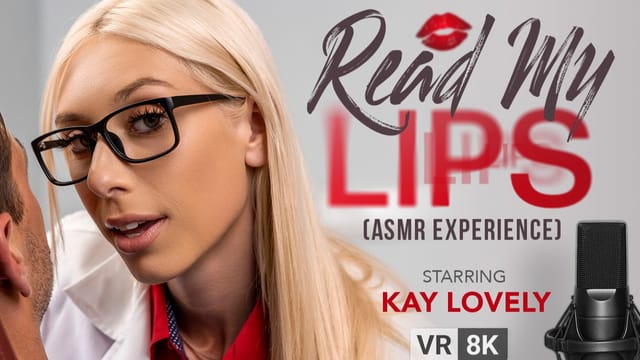 Kay Lovely performs oral sex in a VR POV scene with 4K resolution and ASMF audio elements.