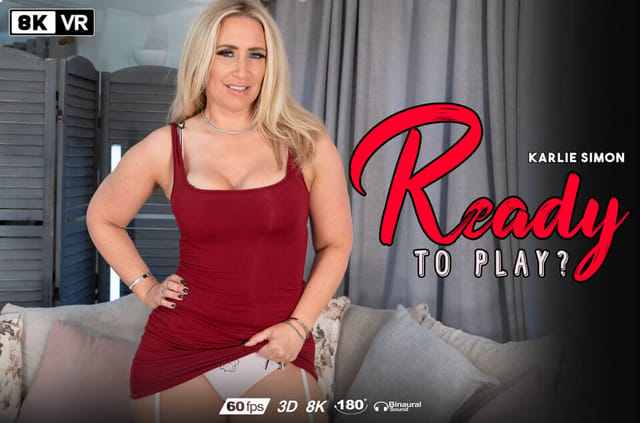 Karlie Simon performs solo masturbation in a British 180 degree VR production featuring big tits in 8K resolution.