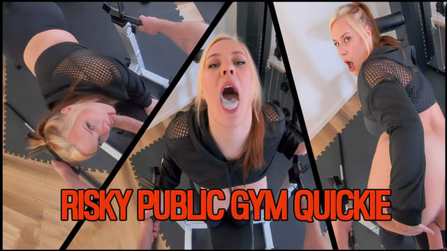 Anja Amelia performs vaginal sex and a blowjob in a German gym for a VR POV fisheye video.