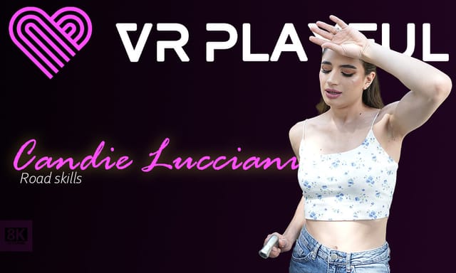 Candie Luciani performs a POV blowjob outdoors with dirty talk in this VR Playful 8K close up production