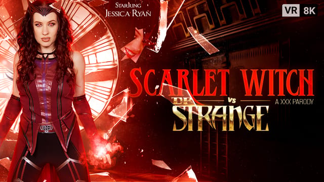 Jessica Ryan as Scarlet Witch performs a POV blowjob on Dr Strange in 4K VR cosplay scene