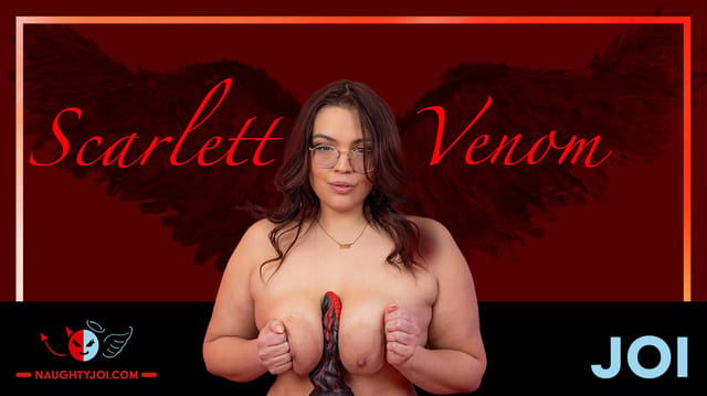 Scarlett Venom edging solo in NaughtyJOO adult VR with big tits, non POV 60fps passthrough video