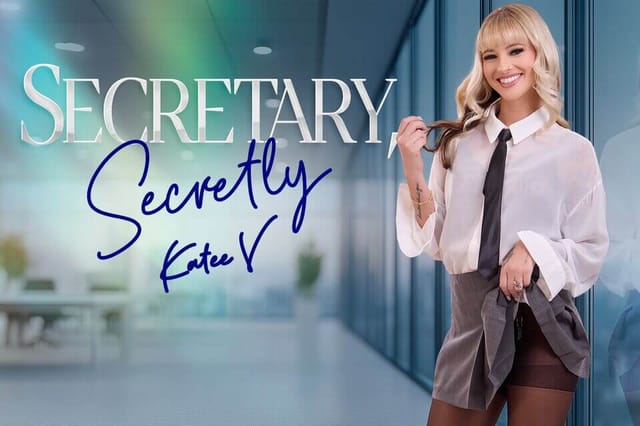 Katee V performs oral and vaginal sex in a POV office setting in this BadoinkVR adult VR production