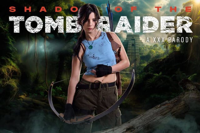 Asteria Jade as Tomb Raider in a VR POV parody featuring vaginal sex and ponytail fetish content in 4K resolution