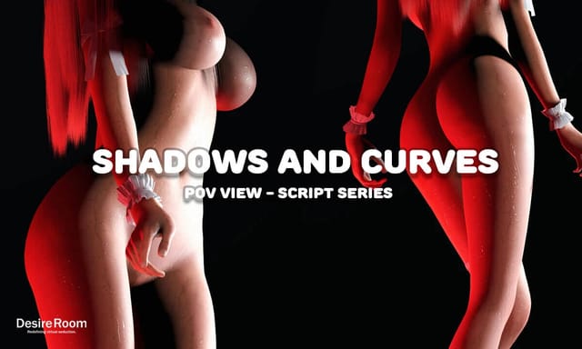 A POV VR video showing a model masturbating in a dimly lit room with 6K 180 degree passthrough visuals.