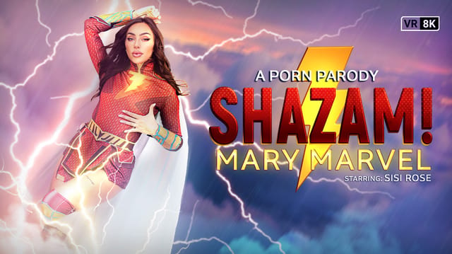 Sisi Rose performs a POV blowjob in a Mary Marvel cosplay with close up details in this 60 FPS VR porn parody by VR Conk