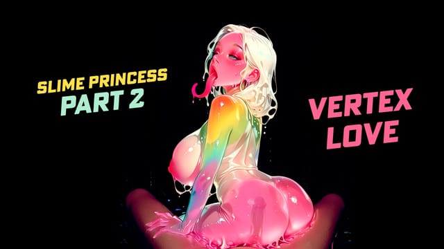 A blonde woman performs vaginal sex and a blowjob in a VR POV scene with slime and dirty talk