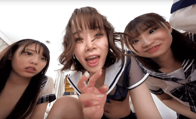 Mao Watanabe, Mizuki Yayoi, and Hana Shirato engage in kissing and full body licking during this 6K college VR scene.
