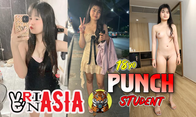 Punch VrinAsia performs vaginal sex and oral acts in a hotel room setting captured in 4K VR POV footage.
