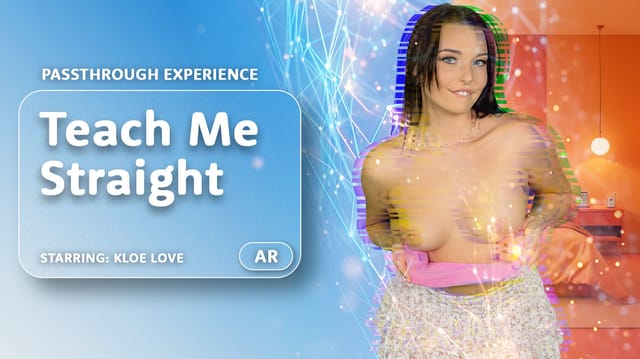Kloe Love performs titty fuck and pussy licking in a passthrough VR fisheye scene filmed in 180 degrees.