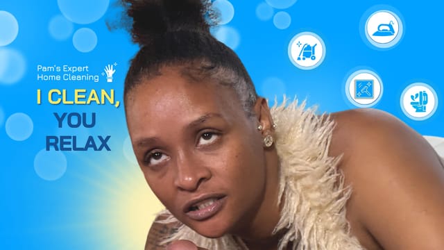 Pam plays a cleaning lady in role play doing vaginal sex and blowjob in this 4K POV adult VR video by April Movie Productions