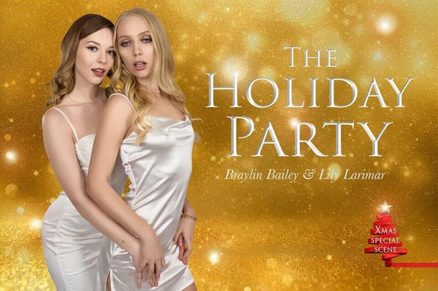 Braylin Bailey and Lily Larimar perform vaginal sex and oral sex in a Christmas setting for this 48 minute BadoinkVR VR POV video.