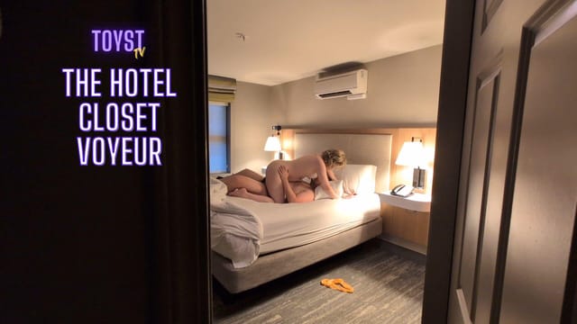 Jess Toyst performs oral sex and kissing in a hotel closet during this non-POV adult VR video produced by TOYSTtv.