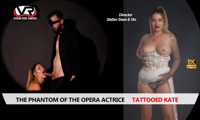 Tattooed Kate performs a POV blowjob and titty fuck in Stefan Steel Fantasy VR 60 FPS.