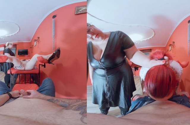 Redhead Vexxy Bliss performs a POV blowjob in this 6K VR video featuring 60 FPS passthrough.