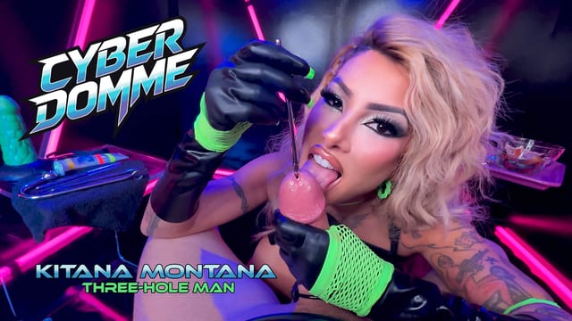 Kitana Montana performs a three-hole fetish scene in a CyberWorldVR POV close up with tits fuck and blowjob in 8K VR
