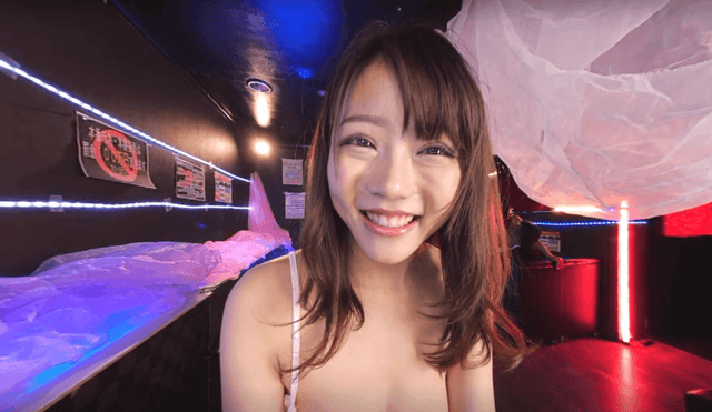 Reona Tomiyasu performs vaginal sex and blowjobs in a Tokyo VR studio with 8K quality camera angles.