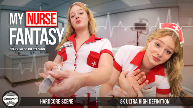 Scarlet Synn performs a role play blowjob and anal in a nurse fantasy VR POV scene with 60 fps quality.